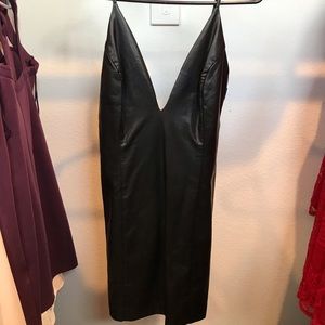 Faux Leather Mini Dress